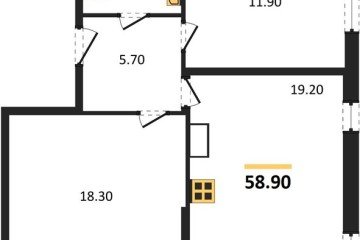 Фото №1: 2-комнатная квартира 58 м², 12/16 эт. - Краснодар, мкр. жилой комплекс Самолёт-6,