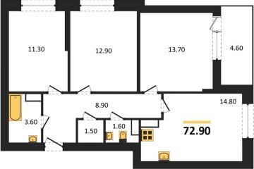 Фото №1: 3-комнатная квартира 72 м², 14/16 эт. - Краснодар, мкр. жилой комплекс Самолёт-6,