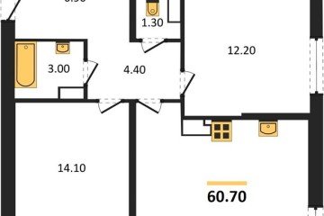 Фото №1: 2-комнатная квартира 60 м², 11/16 эт. - Краснодар, мкр. жилой комплекс Самолёт-6,