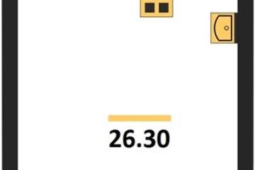 Фото №1: Студия 26 м², 14/16 эт. - Краснодар, мкр. жилой комплекс Самолёт-6,