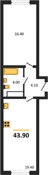 Фото №1: 1-комнатная квартира 43&nbsp;м², 11/16&nbsp;эт. - Краснодар, Прикубанский внутригородской округ, мкр. жилой комплекс Самолёт-6