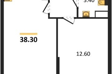 Фото №1: 1-комнатная квартира 38 м², 16/16 эт. - Краснодар, мкр. жилой комплекс Самолёт-6,