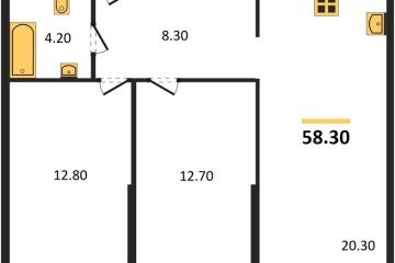 Фото №1: 2-комнатная квартира 58 м², 2/16 эт. - Краснодар, мкр. жилой комплекс Самолёт-6,