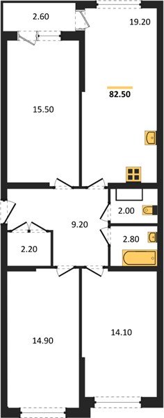Фото №1: 3-комнатная квартира 82&nbsp;м², 4/16&nbsp;эт. - Краснодар, Прикубанский внутригородской округ, мкр. жилой комплекс Самолёт-6