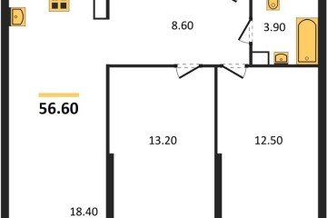 Фото №1: 2-комнатная квартира 56 м², 6/16 эт. - Краснодар, мкр. жилой комплекс Самолёт-6,