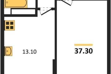 Фото №1: 1-комнатная квартира 37 м², 12/16 эт. - Краснодар, мкр. жилой комплекс Самолёт-6,