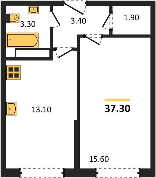 Фото №1: 1-комнатная квартира 37&nbsp;м², 12/16&nbsp;эт. - Краснодар, Прикубанский внутригородской округ, мкр. жилой комплекс Самолёт-6