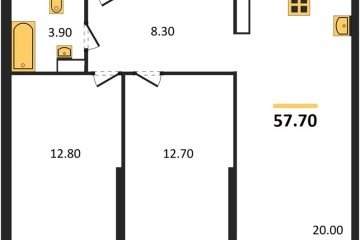 Фото №1: 2-комнатная квартира 57 м², 15/16 эт. - Краснодар, мкр. жилой комплекс Самолёт-6,