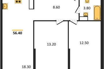Фото №1: 2-комнатная квартира 56 м², 15/16 эт. - Краснодар, мкр. жилой комплекс Самолёт-6,