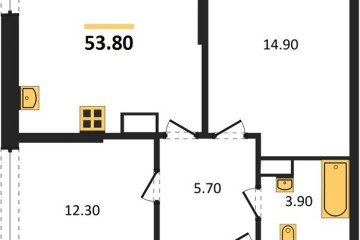 Фото №1: 2-комнатная квартира 53 м², 16/16 эт. - Краснодар, мкр. жилой комплекс Самолёт-6,