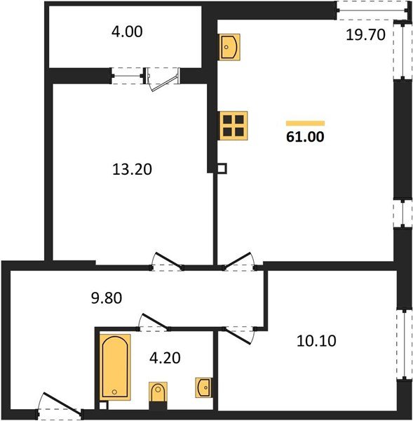 Фото №1: 2-комнатная квартира 61&nbsp;м², 2/16&nbsp;эт. - Краснодар, Прикубанский внутригородской округ, мкр. жилой комплекс Самолёт-6