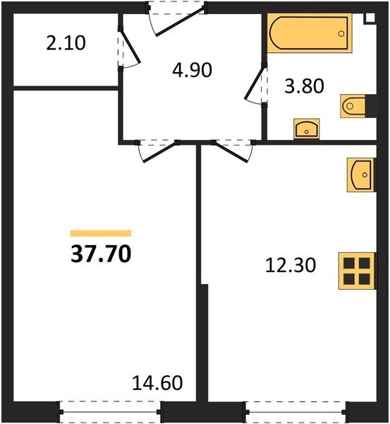Фото №1: 1-комнатная квартира 37&nbsp;м², 2/16&nbsp;эт. - Краснодар, Прикубанский внутригородской округ, мкр. жилой комплекс Самолёт-6