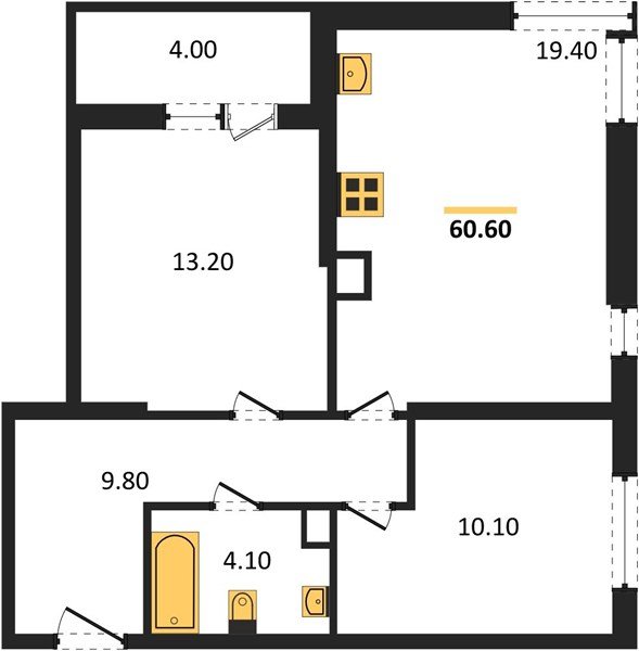Фото №1: 2-комнатная квартира 60&nbsp;м², 9/16&nbsp;эт. - Краснодар, Прикубанский внутригородской округ, мкр. жилой комплекс Самолёт-6