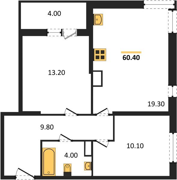 Фото №1: 2-комнатная квартира 60&nbsp;м², 14/16&nbsp;эт. - Краснодар, Прикубанский внутригородской округ, мкр. жилой комплекс Самолёт-6