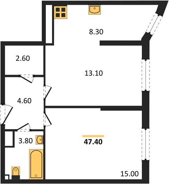 Фото №1: 2-комнатная квартира 47&nbsp;м², 10/16&nbsp;эт. - Краснодар, Прикубанский внутригородской округ, мкр. жилой комплекс Самолёт-6