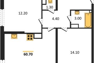Фото №1: 2-комнатная квартира 60 м², 10/16 эт. - Краснодар, мкр. жилой комплекс Самолёт-6,