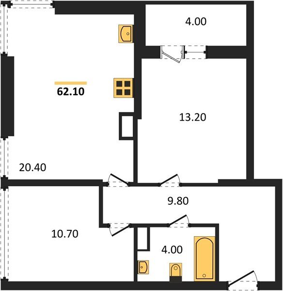 Фото №1: 2-комнатная квартира 62&nbsp;м², 16/16&nbsp;эт. - Краснодар, Прикубанский внутригородской округ, мкр. жилой комплекс Самолёт-6