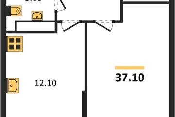 Фото №1: 1-комнатная квартира 37 м², 11/16 эт. - Краснодар, мкр. жилой комплекс Самолёт-6,