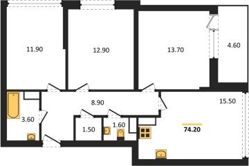 Фото №1: 3-комнатная квартира 74 м², 16/16 эт. - Краснодар, мкр. жилой комплекс Самолёт-6,