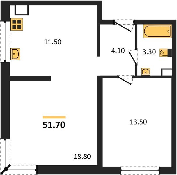 Фото №1: 2-комнатная квартира 51&nbsp;м², 4/16&nbsp;эт. - Краснодар, Прикубанский внутригородской округ, мкр. жилой комплекс Самолёт-6