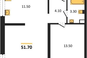 Фото №1: 2-комнатная квартира 51 м², 9/16 эт. - Краснодар, мкр. жилой комплекс Самолёт-6,