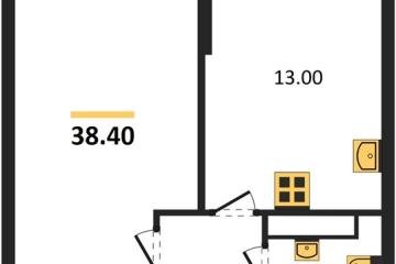 Фото №1: 1-комнатная квартира 38 м², 12/16 эт. - Краснодар, мкр. жилой комплекс Самолёт-6,