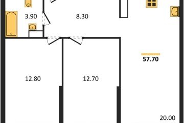 Фото №1: 2-комнатная квартира 57 м², 12/16 эт. - Краснодар, мкр. жилой комплекс Самолёт-6,