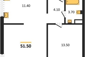 Фото №1: 2-комнатная квартира 51 м², 11/16 эт. - Краснодар, мкр. жилой комплекс Самолёт-6,