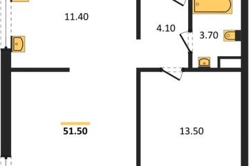 Фото №1: 2-комнатная квартира 51 м², 12/16 эт. - Краснодар, мкр. жилой комплекс Самолёт-6,