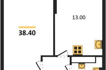 Фото №1: 1-комнатная квартира 38 м², 15/16 эт. - Краснодар, мкр. жилой комплекс Самолёт-6,
