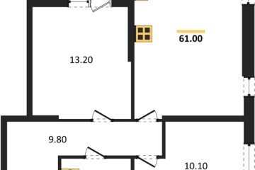 Фото №1: 2-комнатная квартира 61 м², 1/16 эт. - Краснодар, мкр. жилой комплекс Самолёт-6,