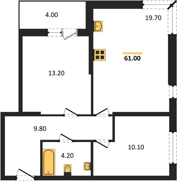 Фото №1: 2-комнатная квартира 61&nbsp;м², 1/16&nbsp;эт. - Краснодар, Прикубанский внутригородской округ, мкр. жилой комплекс Самолёт-6
