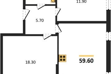 Фото №1: 2-комнатная квартира 59 м², 1/16 эт. - Краснодар, мкр. жилой комплекс Самолёт-6,