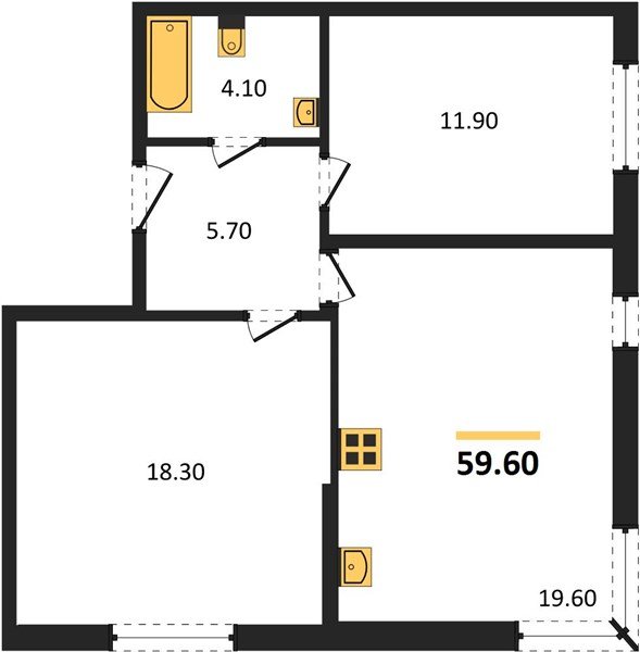 Фото №1: 2-комнатная квартира 59&nbsp;м², 1/16&nbsp;эт. - Краснодар, Прикубанский внутригородской округ, мкр. жилой комплекс Самолёт-6