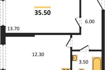 Фото №1: 1-комнатная квартира 35 м², 1/16 эт. - Краснодар, мкр. жилой комплекс Самолёт-6,