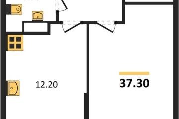 Фото №1: 1-комнатная квартира 37 м², 2/16 эт. - Краснодар, мкр. жилой комплекс Самолёт-6,
