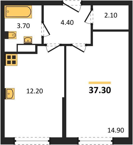 Фото №1: 1-комнатная квартира 37&nbsp;м², 2/16&nbsp;эт. - Краснодар, Прикубанский внутригородской округ, мкр. жилой комплекс Самолёт-6