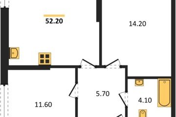 Фото №1: 2-комнатная квартира 52 м², 1/16 эт. - Краснодар, мкр. жилой комплекс Самолёт-6,