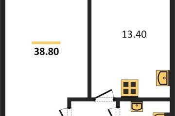 Фото №1: 1-комнатная квартира 38 м², 1/16 эт. - Краснодар, мкр. жилой комплекс Самолёт-6,