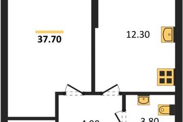 Фото №1: 1-комнатная квартира 37 м², 1/16 эт. - Краснодар, мкр. жилой комплекс Самолёт-6,