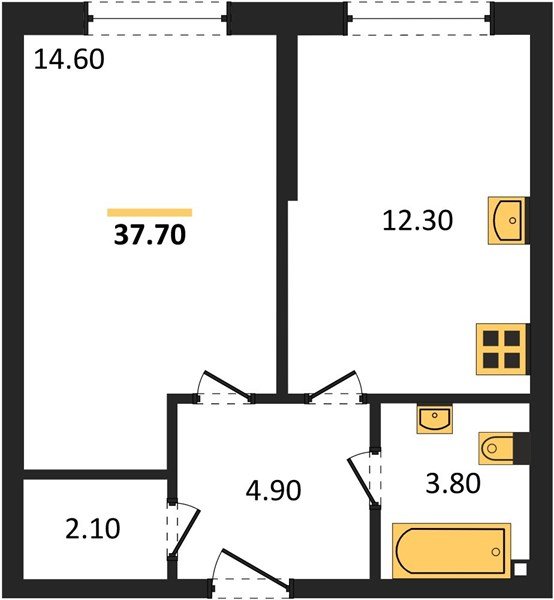 Фото №1: 1-комнатная квартира 37&nbsp;м², 1/16&nbsp;эт. - Краснодар, Прикубанский внутригородской округ, мкр. жилой комплекс Самолёт-6