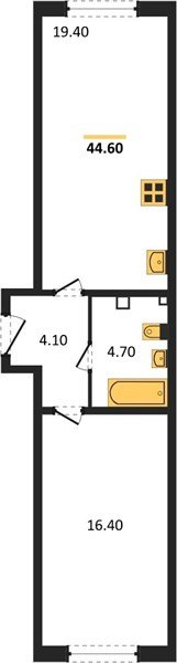 Фото №1: 1-комнатная квартира 44&nbsp;м², 1/16&nbsp;эт. - Краснодар, Прикубанский внутригородской округ, мкр. жилой комплекс Самолёт-6