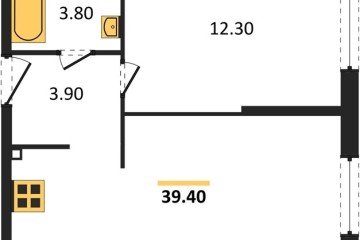 Фото №1: 1-комнатная квартира 39 м², 1/16 эт. - Краснодар, мкр. жилой комплекс Самолёт-6,