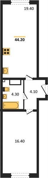 Фото №1: 1-комнатная квартира 44&nbsp;м², 8/16&nbsp;эт. - Краснодар, Прикубанский внутригородской округ, мкр. жилой комплекс Самолёт-6