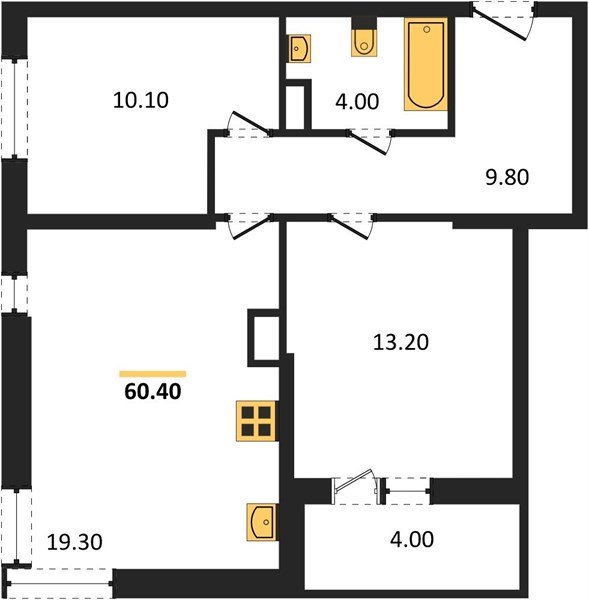 Фото №1: 2-комнатная квартира 60&nbsp;м², 10/16&nbsp;эт. - Краснодар, Прикубанский внутригородской округ, мкр. жилой комплекс Самолёт-6