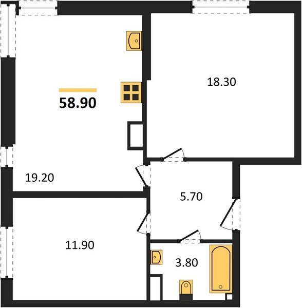 Фото №1: 2-комнатная квартира 58&nbsp;м², 10/16&nbsp;эт. - Краснодар, Прикубанский внутригородской округ, мкр. жилой комплекс Самолёт-6