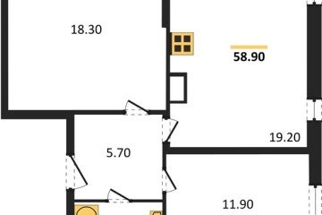 Фото №1: 2-комнатная квартира 58 м², 13/16 эт. - Краснодар, мкр. жилой комплекс Самолёт-6,