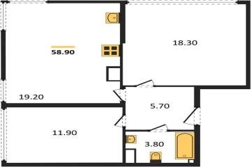 Фото №1: 2-комнатная квартира 58 м², 15/16 эт. - Краснодар, мкр. жилой комплекс Самолёт-6,