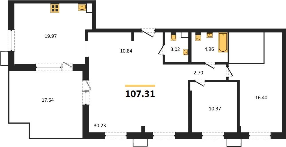 Фото №1: 3-комнатная квартира 106&nbsp;м², 14/14&nbsp;эт. - Армавир, жилой комплекс Римские Каникулы, мкр. 8-й, 8
