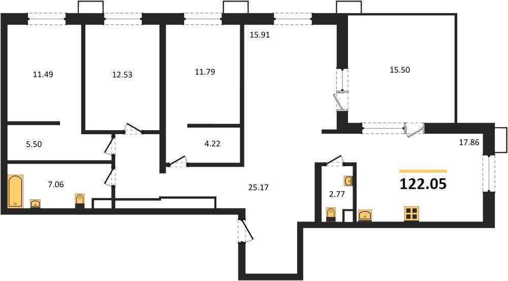 Фото №1: 4-комнатная квартира 120&nbsp;м², 14/14&nbsp;эт. - Армавир, жилой комплекс Римские Каникулы, мкр. 8-й